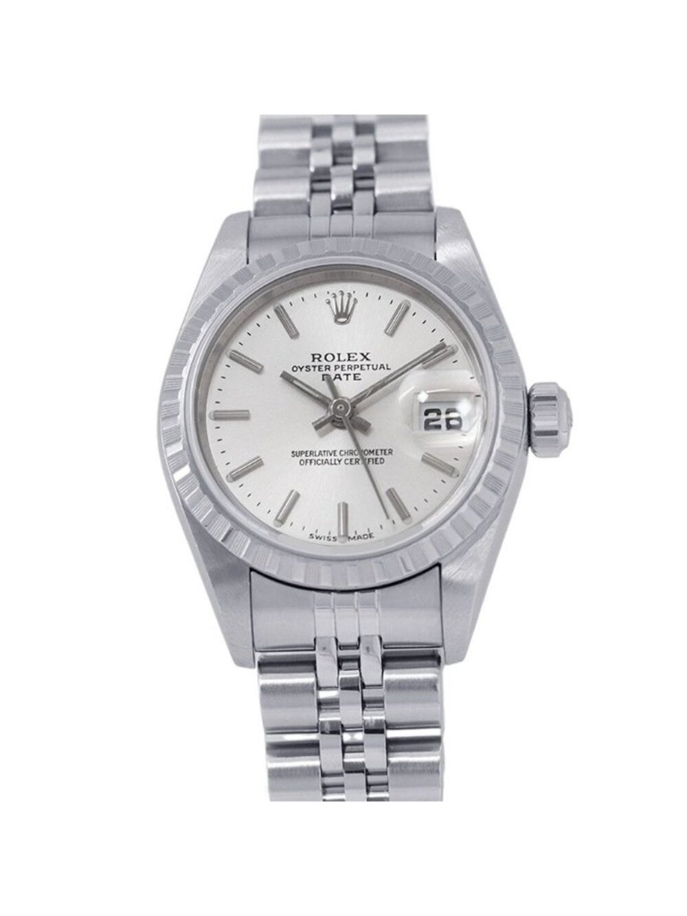 Rolex Oyster Perpetual Date No Watch Silver Dial